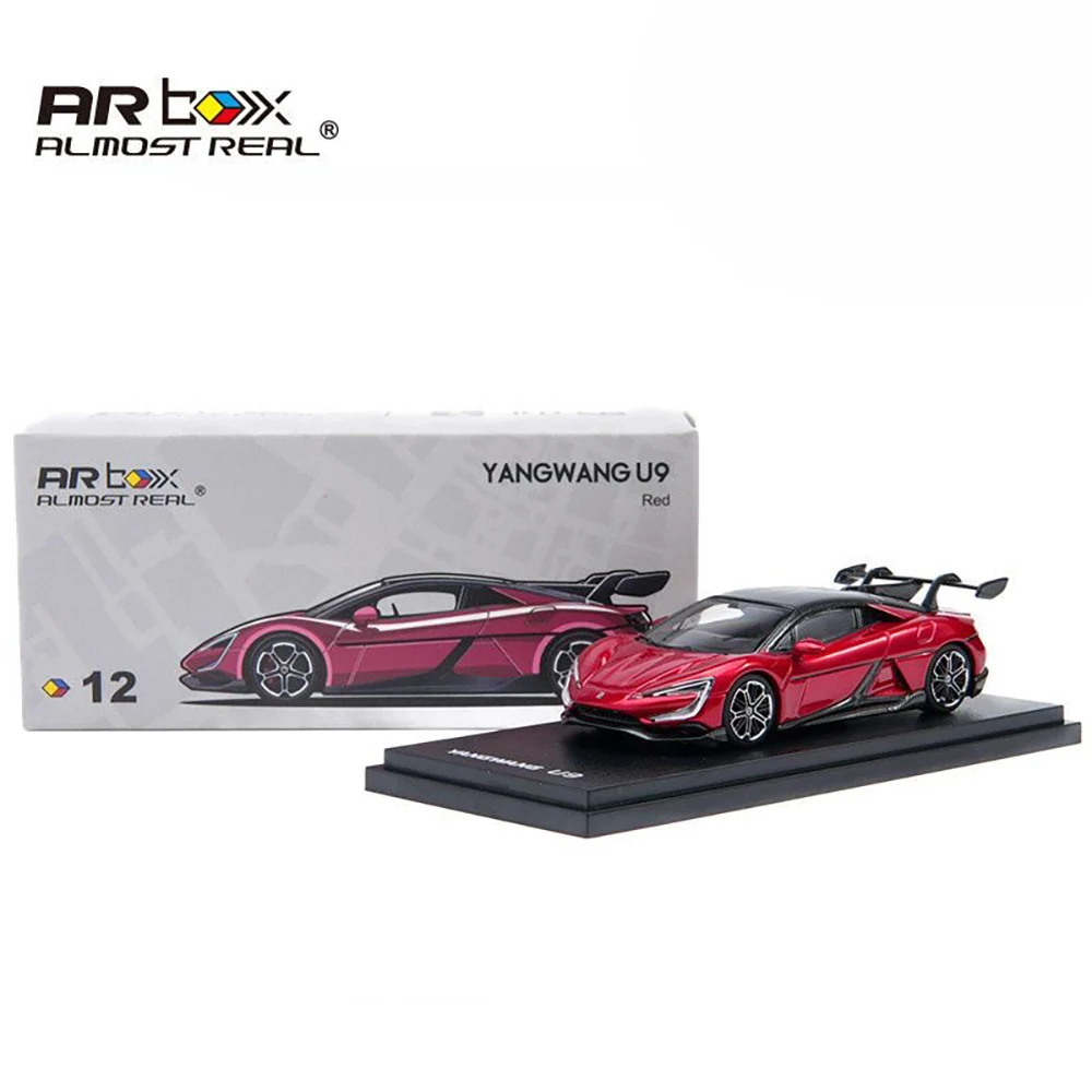 ARBox Model 1/64 YangWang U9 Raceauto Hoogwaardig model auto model van gegoten metaal Collectiemodel met vitrine Geschenken