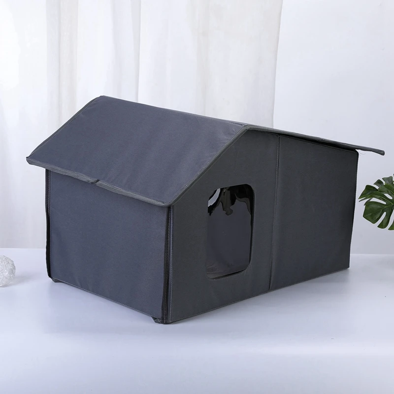 Pet Shelter Foldable Warm Cat House For Outdoor Cats Cat Bed Cats Dogs Shelter Weatherproof Cat Cave Keep Warm