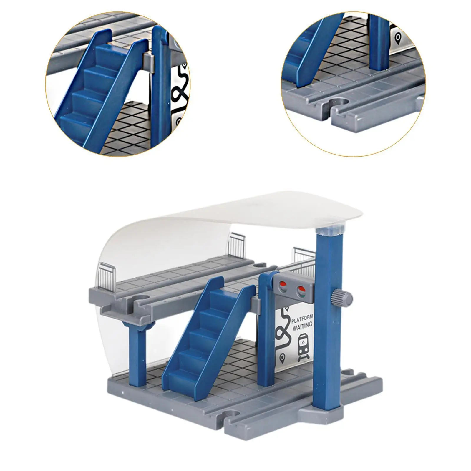 Akcesoria do kolejek, stacja kolejowa, części szyn kolejowych, model platformy do zabawy w udawanie, nagrody i odmiany.