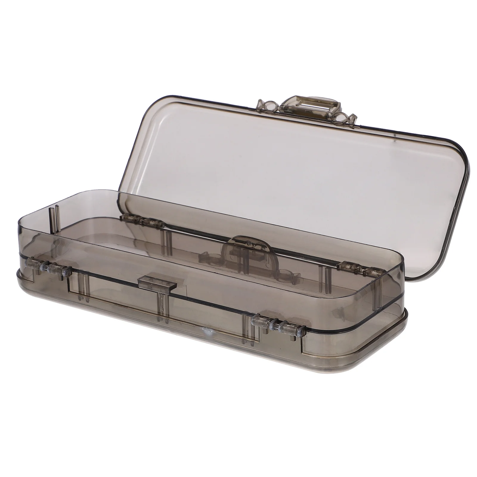 Clear Pencil Organizer Lightweight Multi-Use Storage Box Simple Design Easy Open Close Cosmetics Keys Jewelry Clear Pencil Case