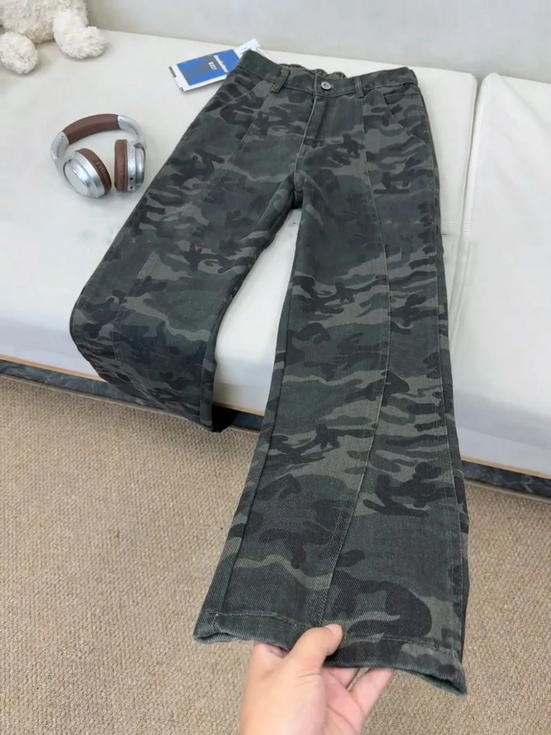 

American Vibe Camouflage Work Pants Men's Straight Leg Jeans CleanFit Flared Knife Trousers Autumn Faion Brand