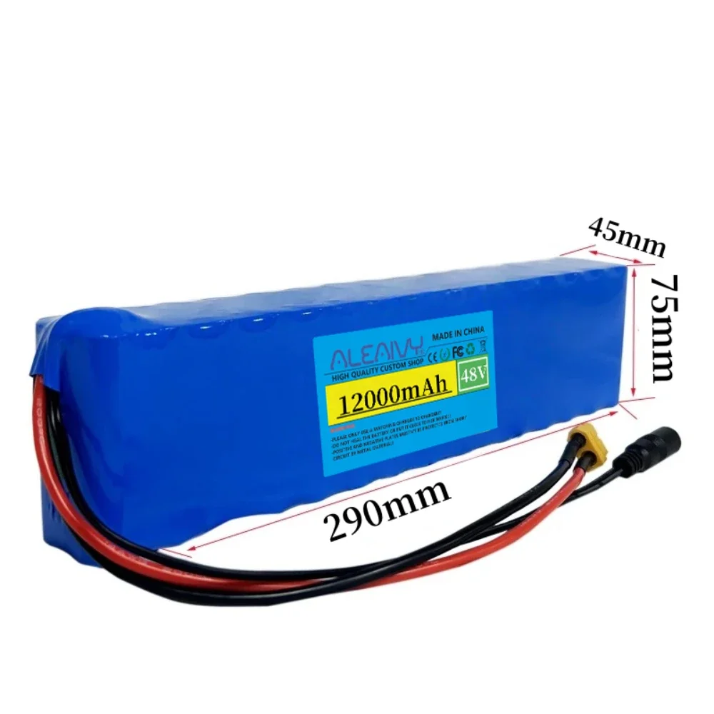 

48V 12Ah 21700 Rechargeable Lithium Battery Pack 13S2P 700W Power Modified Bicycle Scooter Electric Vehicle with 54.6V charger.