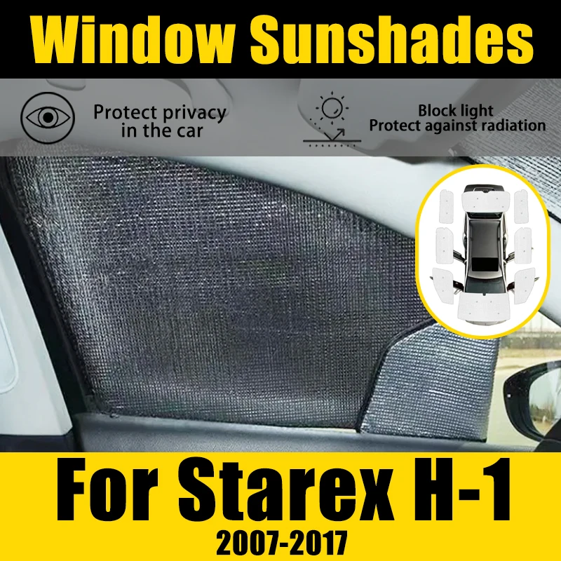 

For Hyundai Starex H-1 Huiyi iMax 2007-2017 2016 Car Full Coverage Sun Shade Anti-UV Window Shading Protector Covers Accessories