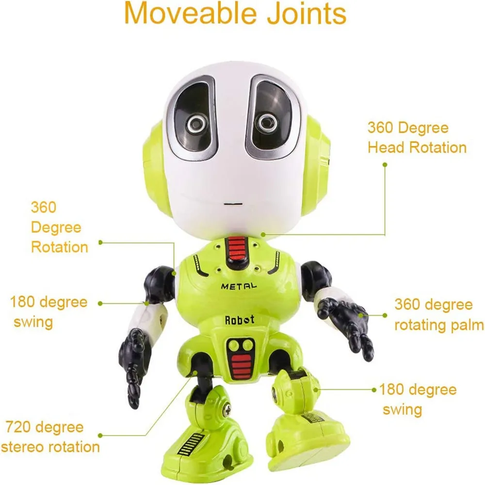 Smart Talking Robot Kids Toy Head Touch Sensor Robot DIY USB Electric Toy Electronic Removable Doll Small LED Light Alloy Robot