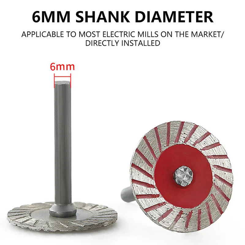 

6mm Diamond Cutting Circular Saw Blade Set Rotary Tool Accessory for Dretttmel Drill Wood Metal Stone Cutting with Mandrel