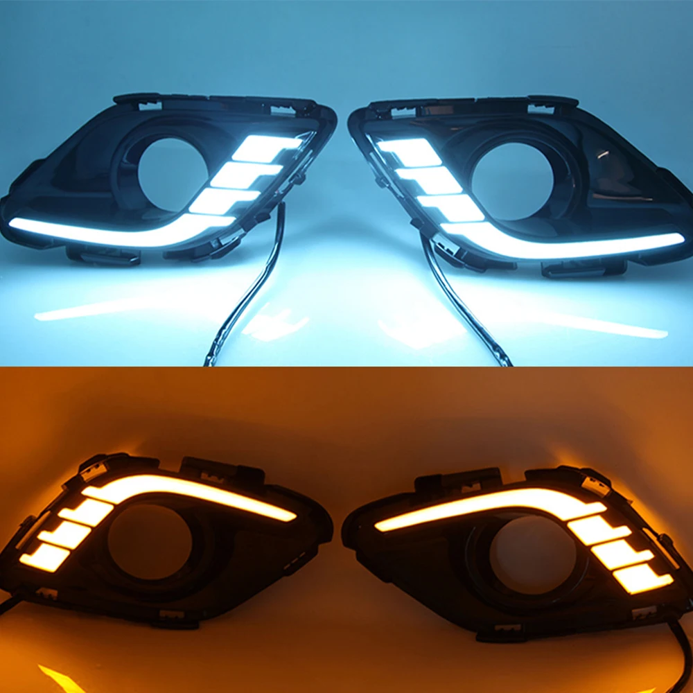 

Светодиодные противотуманные фары DRL, абажур для Mazda 6 Mazda6 Atenza 2013-2016, светодиодные дневные ходовые огни, указатель поворота, дневной свет, противотуманная фара, крышка