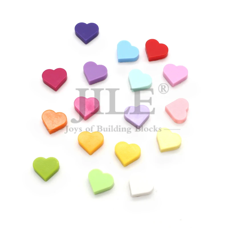 10pcs Blocks 39739 MOC Tile Round 1x1 Heart Love Peach Building Bricks Compatible with Accessories Toys Valentine Decoration