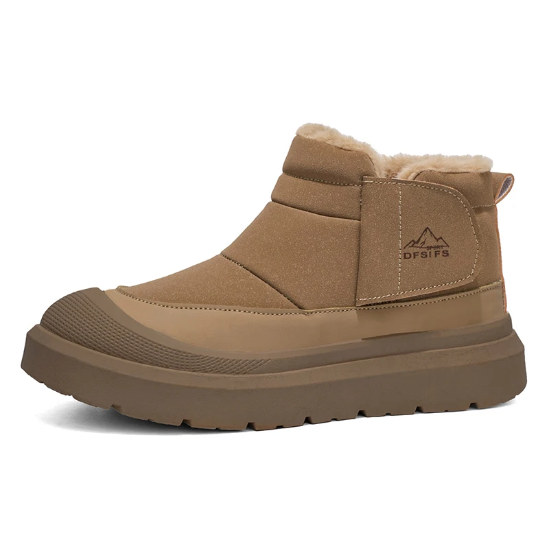 Botas de nieve de horma ancha, de caña corta, para invierno, con plataforma antideslizante, cálidas, para uso diario y casual.