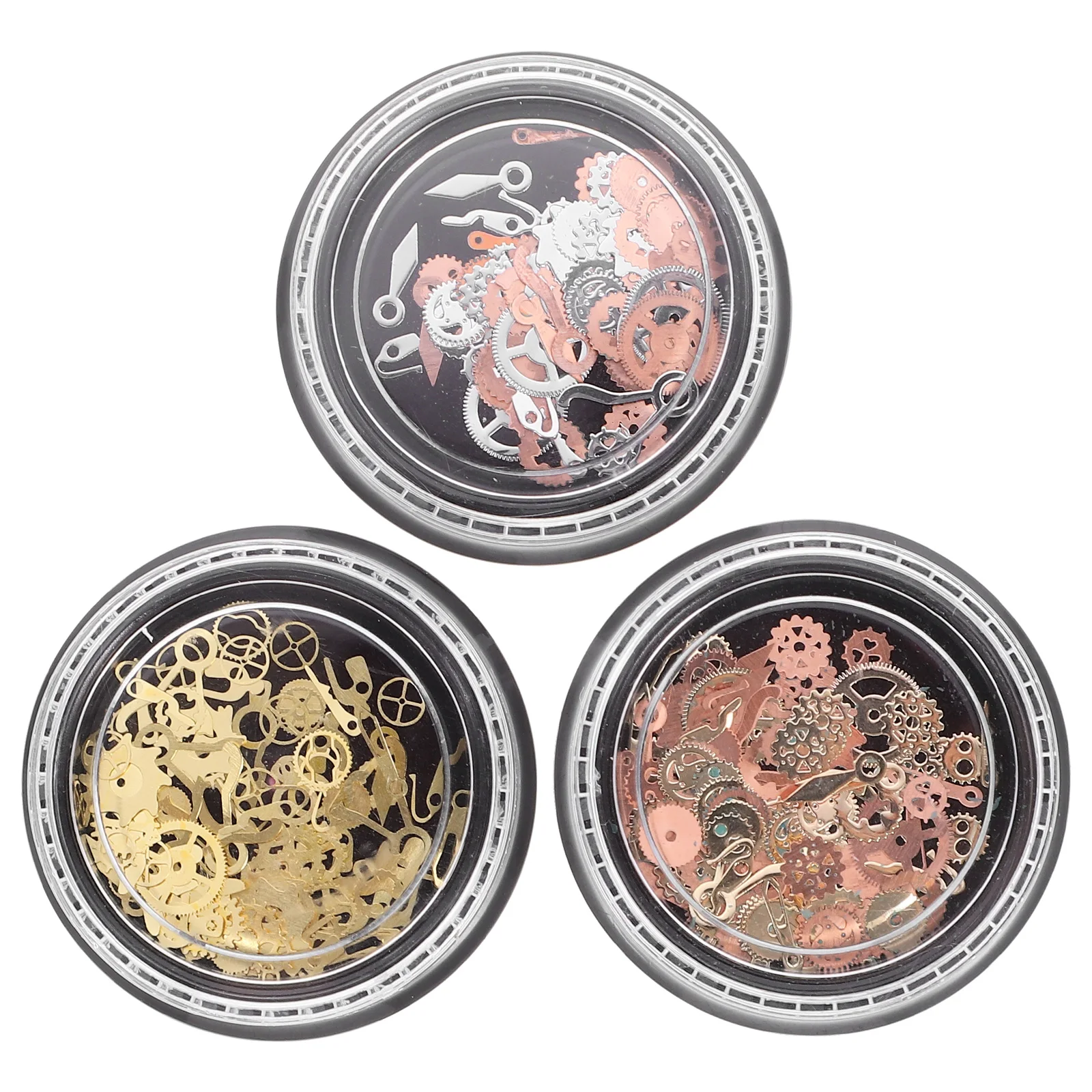 

3 Boxes Metal Gears Steampunk Charms Jewelry Making Filler Mini Accessories Lightweight Durable Vibrant Color Glossy Surface