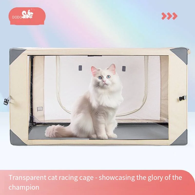 

Professional Cat Racing Cage Transparent Display Cage for Cat Delivery Room Free Installation Portable Foldable Cat Display Cage