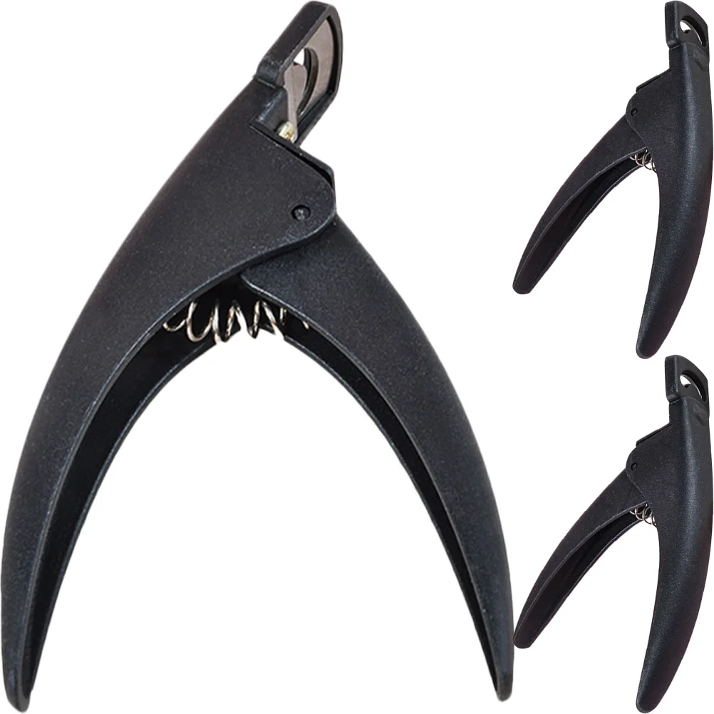 

3pcs Black Straight Nail Clipper Stainless Steel Artificial Nail Tip Trimmer U Shape Manicure Tool Fingernail Toenail Acrylic