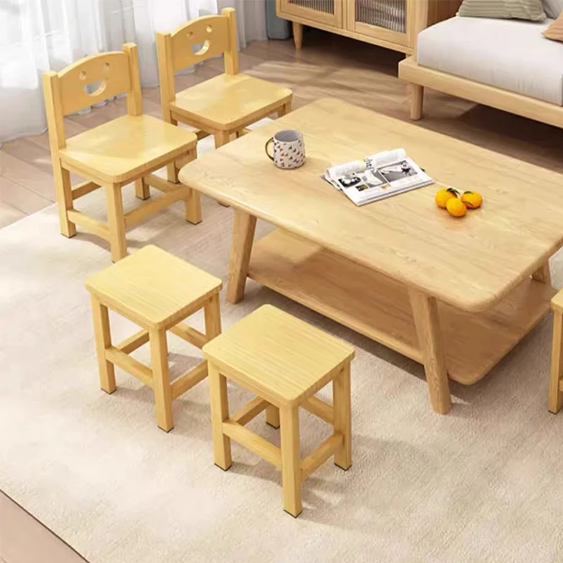

Small Chair Kindergarten Children Chair Students Back Half Oak Wooden Desk Chair