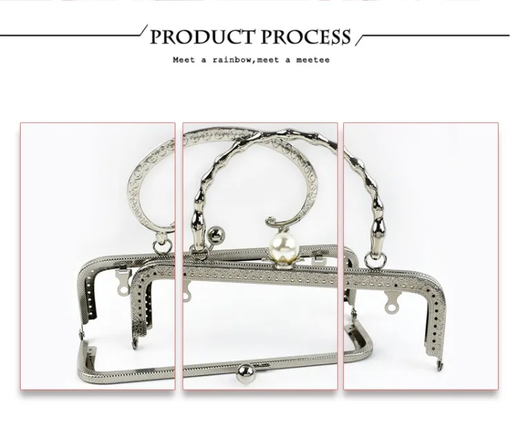 1Pc Deepeel Silver Metal Bag Handles Purse Frame Women Handbag Wallet Kiss Clasp DIY Handmade Sewing Bracket Bags Accessories