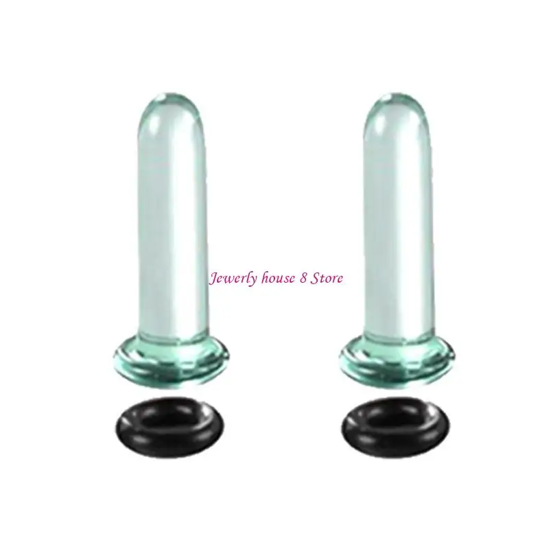 

Glass Ear Stretching Set Single Plugs Gauges for Ears with O Rings Expander Jewelry for Trendy Women and Men