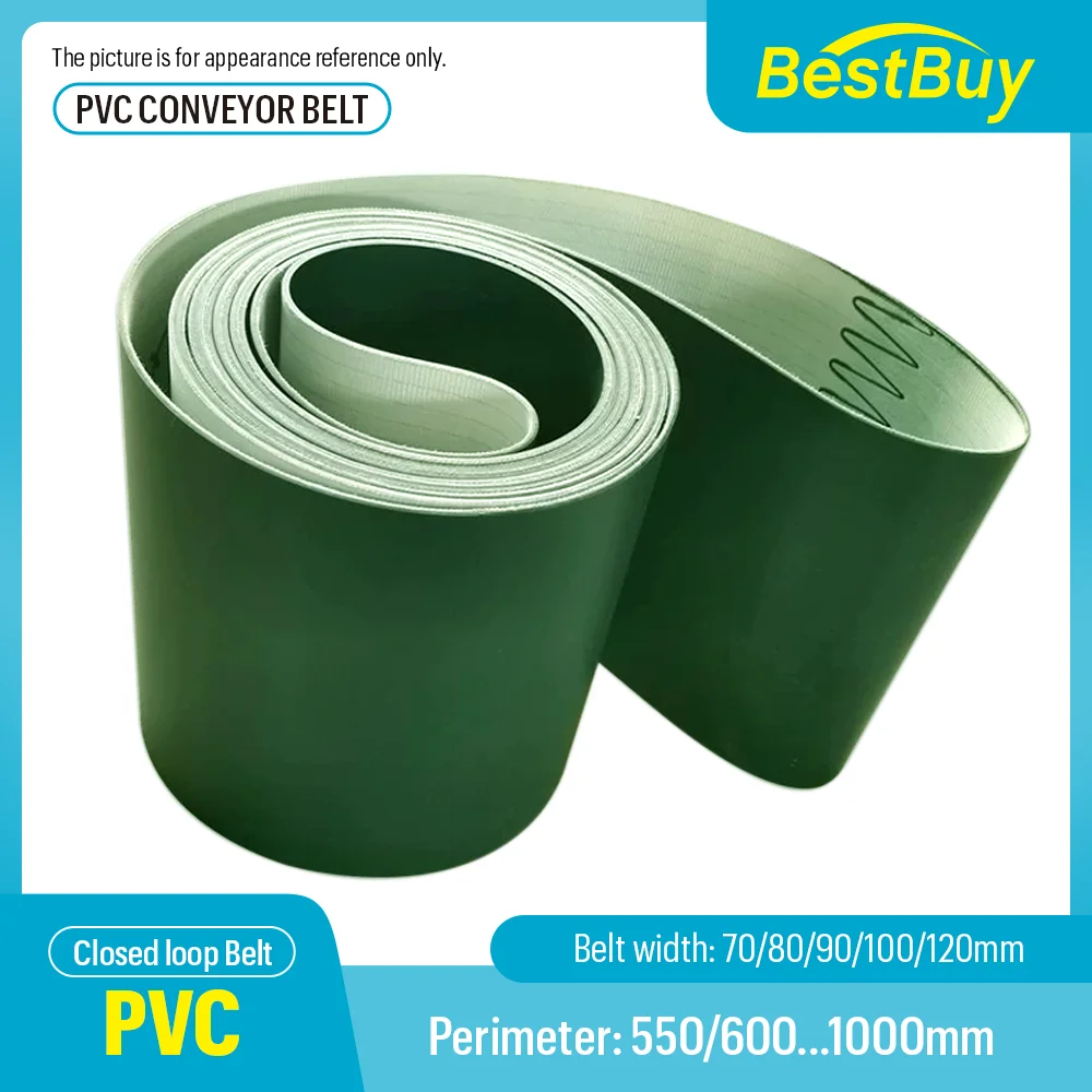 PVC Industrial Transmission Conveyor Belt Customizable Width 70mm-120mm Perimeter 550mm-1000mm for Enhanced Efficiency