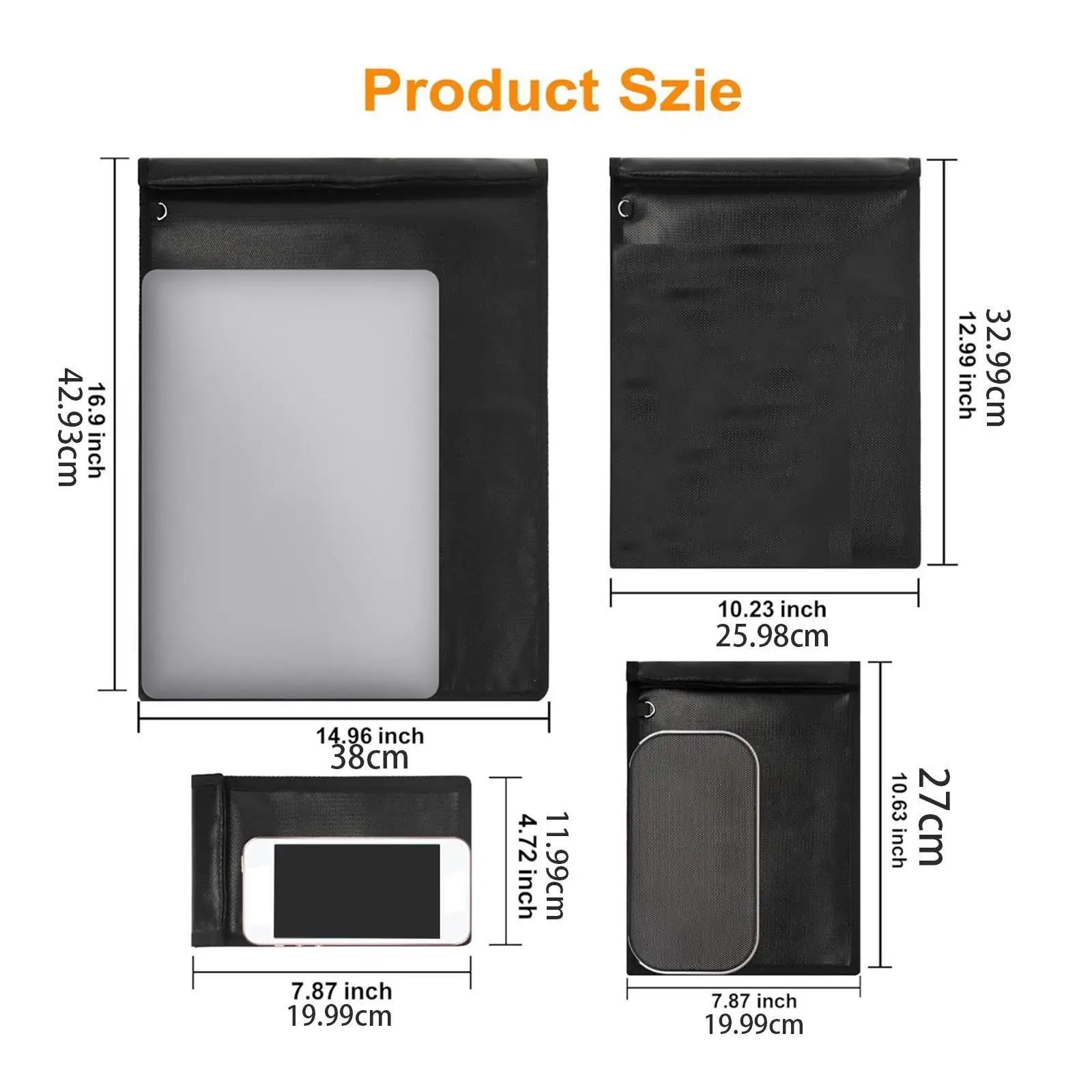 4x حقيبة فاراداي لبطاقات المفاتيح سيارة سوداء ضد السرقة حماية حقيبة التدريع تنوعا مفتاح فوب حامي مقاومة للحريق فاراداي الحقيبة #6