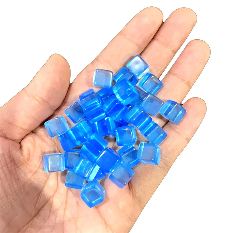 Transparent Square Corner Square Crystal Dice para Puzzle Game, Cube Board Components, Peças de Xadrez, 8mm, 100Pcs por conjunto