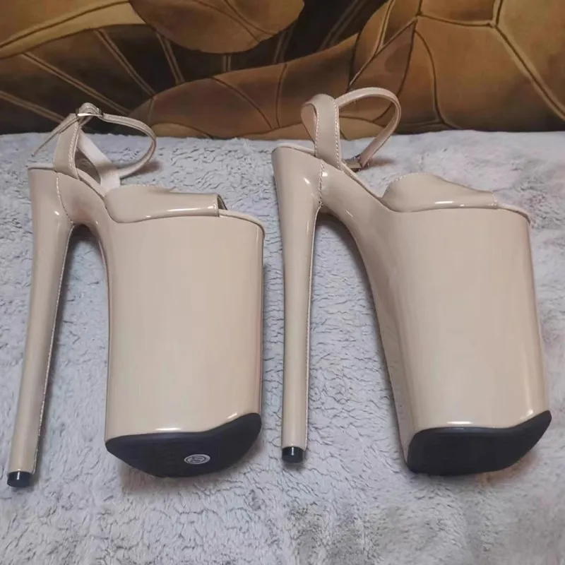 منصة جديدة الصنادل النسائية 23 سنتيمتر أحذية الوثن مثير القطب أحذية الرقص حفلة العروس متجرد الكعوب اللمحة تو القوطية خنجر