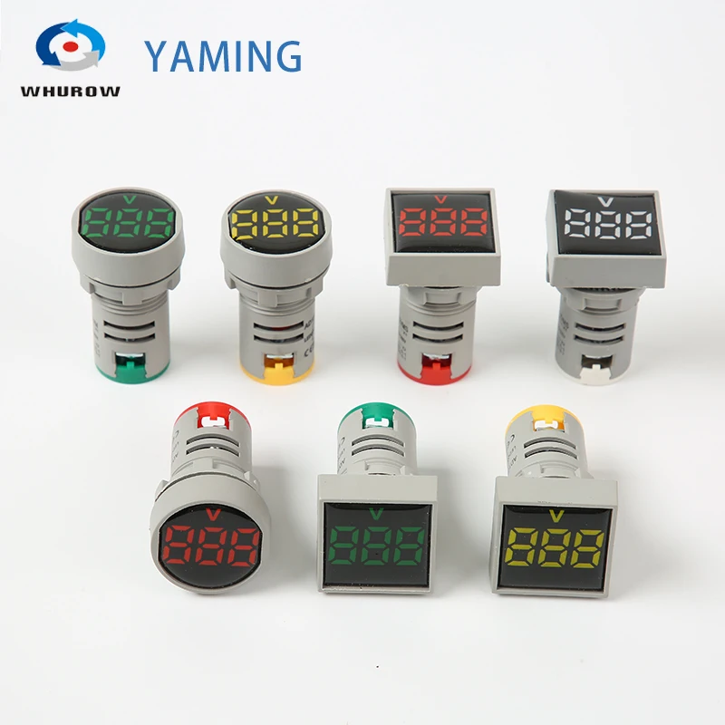 10pcs 22mm 20-500V AC Digital Voltmeter Volt Meter Red Green Yellow Blue White Mini LED Indicator Panel Light AD101-22VM