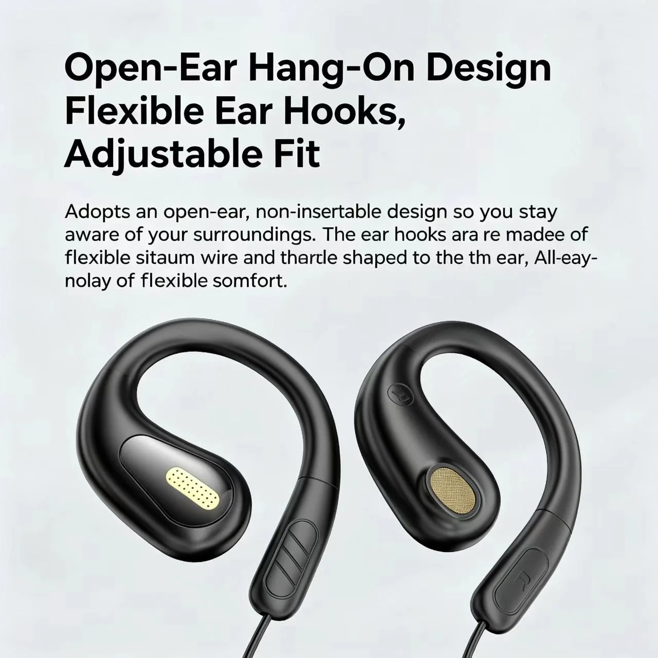 Open Ear Wired Headphones Type C & 3.5mm Jack Ear Hook Headset ENC Call Noise Reduction Sports Earphones For Phone Laptop