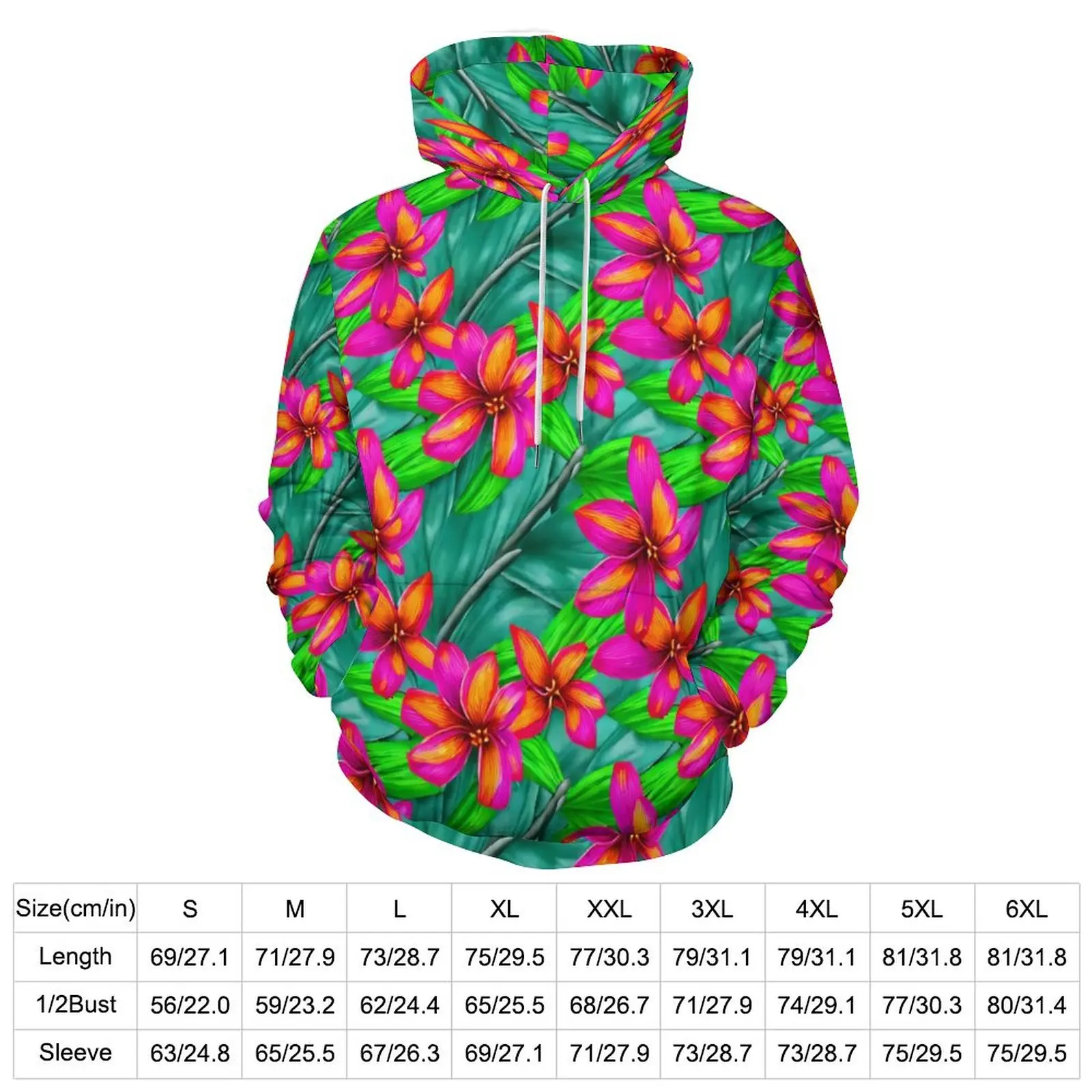 Tropical Paradise Hoodies Long-Sleeve Floral Modern Casual Pullover Hoodie Autumn Street Fashion Oversize Loose Sweatshirts