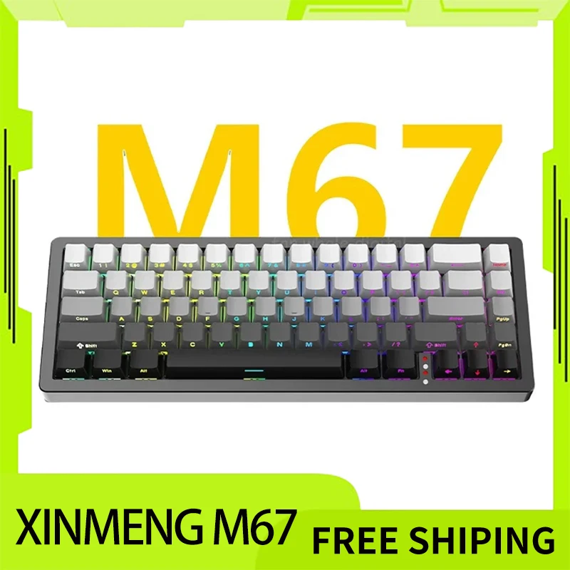 Xinmeng M67 Mechanical Keyboard Bluetooth 67key Hot Swap Gamer Gasket Keyboard Rgb Backlight E-Sports Gaming Keyboard For Gifts