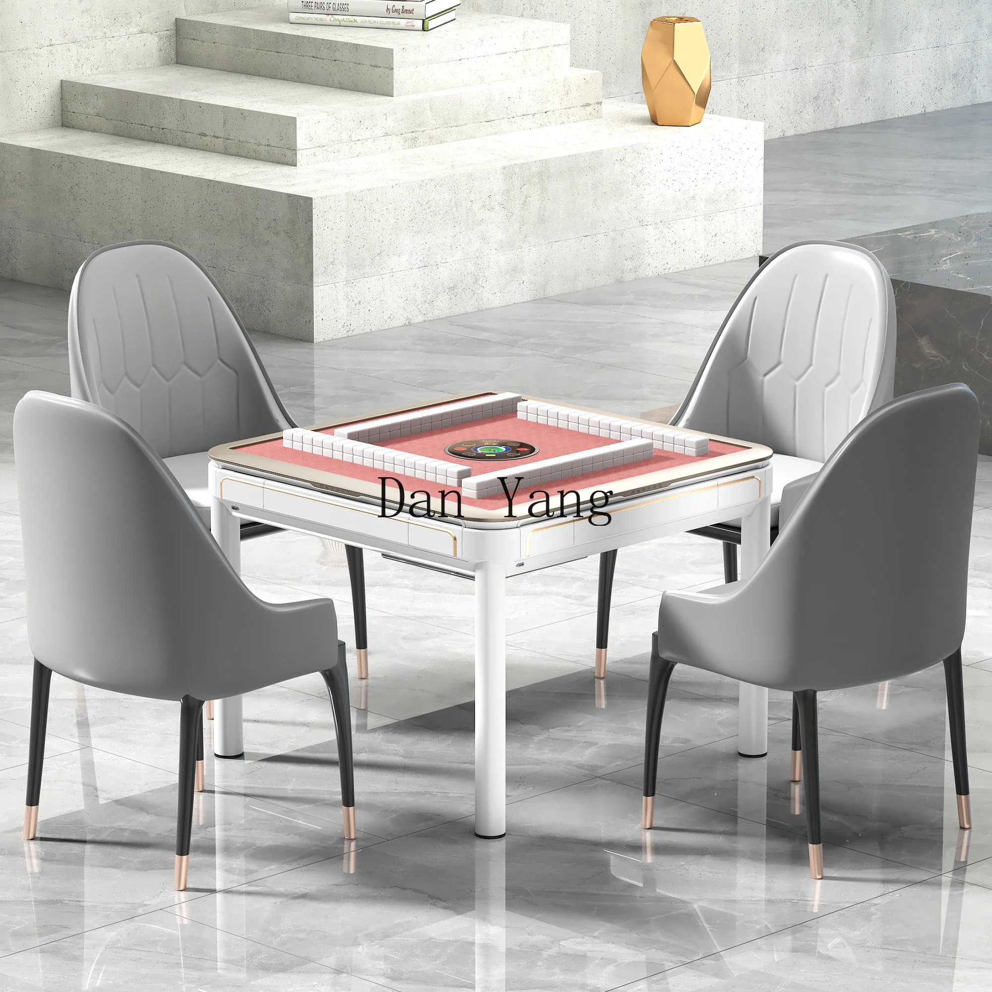 Cyh pink automatic mahjong machine dining table integrated dual-purpose high-end bass folding roller coaster mahjong table