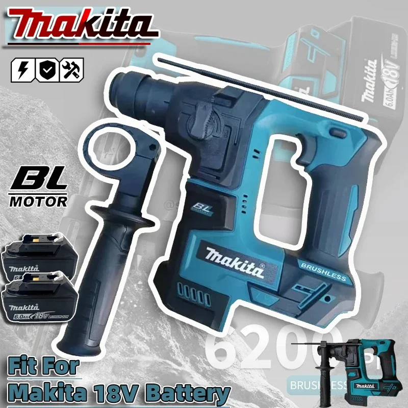 

Бесщеточный аккумуляторный перфоратор Makita 18В, литиевая батарея, беспроводные дрели, электроинструменты Makita 18В