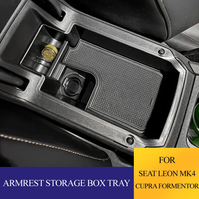 ل Cupra Formentor 2023-2025 ل سيات ليون MK4 KL1 KL8 مسند ذراع السيارة صندوق تخزين مركز علبة القفازات المنظم اكسسوارات