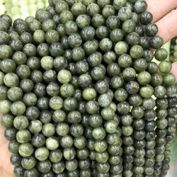 4 6 8 10 MM Natural Green Jades Stone Round Loose Spacer Beads For Jewelry Making DIY Bracelet Necklace Accessories