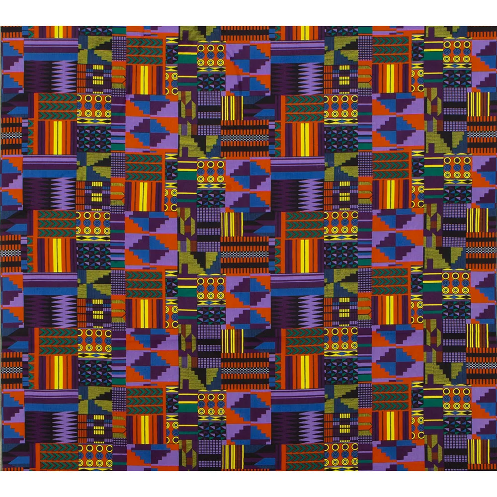 XIAOHUAGUA African Fabric Kente Pattern 100% Cotton Material Women Dress Sewing Cloth