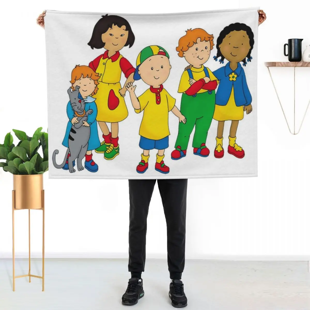 caillou, caillou e dog Throw Blanket Cobertor macio, durável e reutilizável para todas as estações