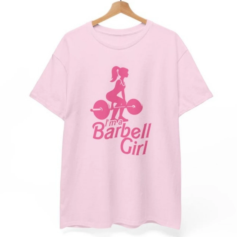 Barbell Girl T-Shirt Weightlifting Gym Tee for Strong Women Street Fashion  Vintage Aesthetic Clothes Shirts for Women