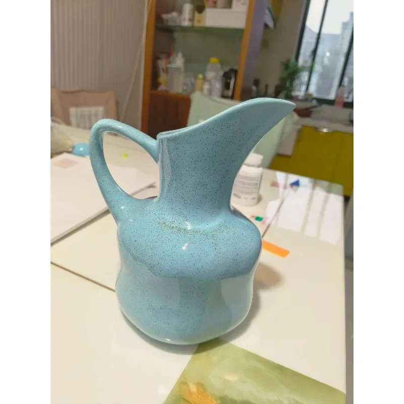 Fresh blue simple pot vase hydroponic ceramic flower dryer home desktop decoration ornament