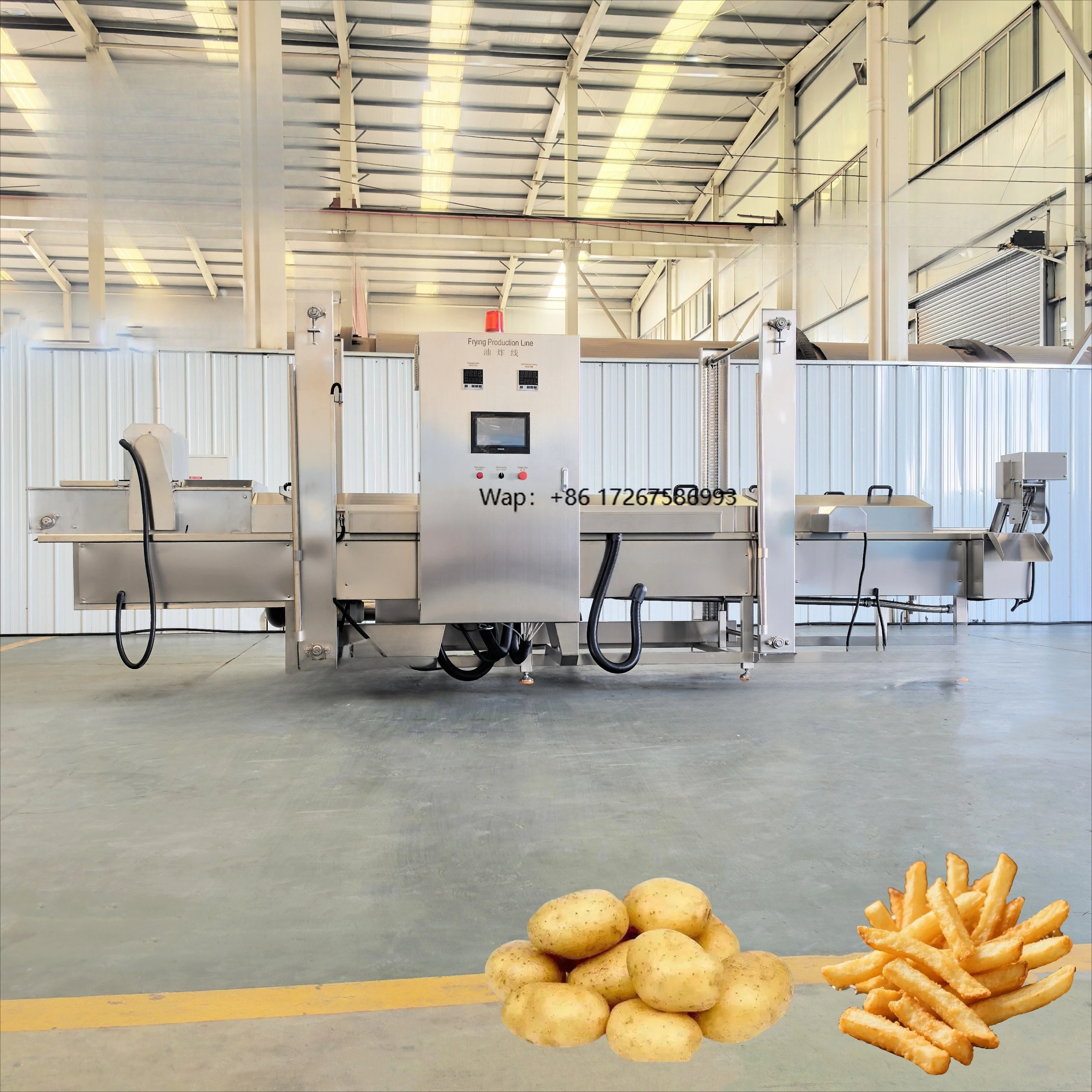 Potato Chips Production Line French Fries Peeling Cutting Cleaning Blanching Frying Machine for Potato Processing Factory