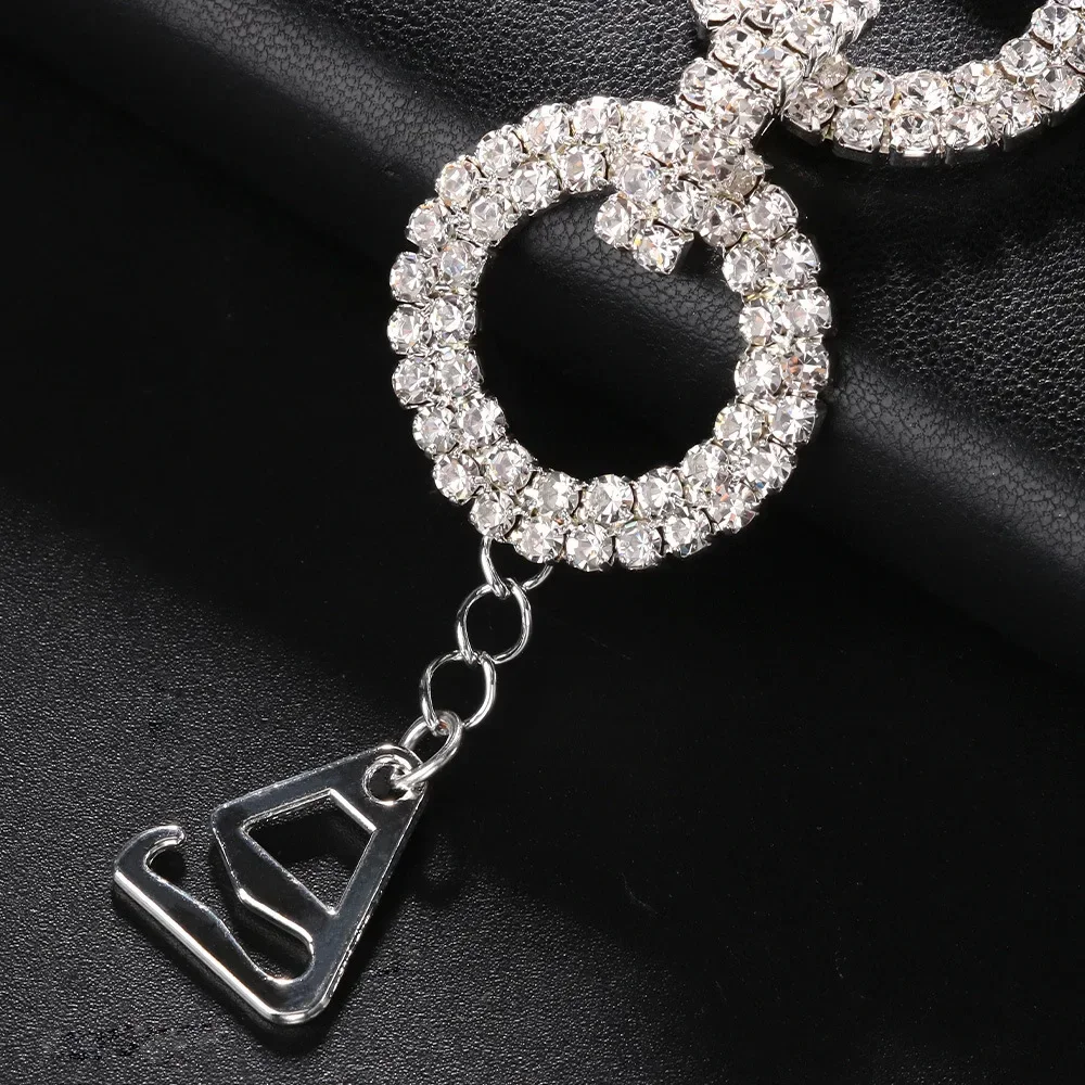 1 Pair Circular Ring Rhinestone Tops Shoulder Chain for Women Fashion Strap Bra  Lingerie Body Chains Jewelry Dress Accessories