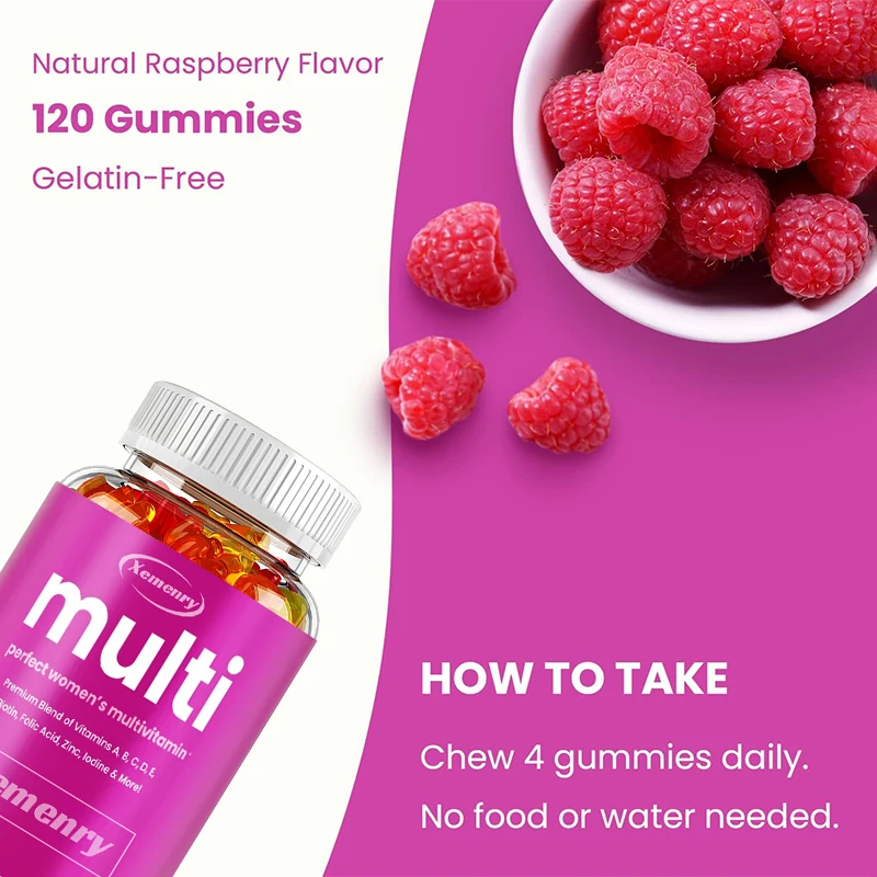 علكات الفيتامينات المتعددة للنساء - تعزز المناعة، ودعم الطاقة الخلوية، وتعزز صحة الدماغ والجلد والعظام، وتعزز الحيوية #3