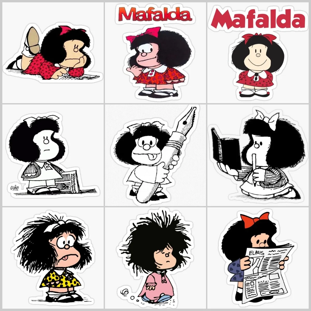 

Mafalda Quino Anime Cartoon Sticker Laptop Motorcycle Truck Car Camper Bicycle Waterproof PVC Decal Assecories 10-25cm