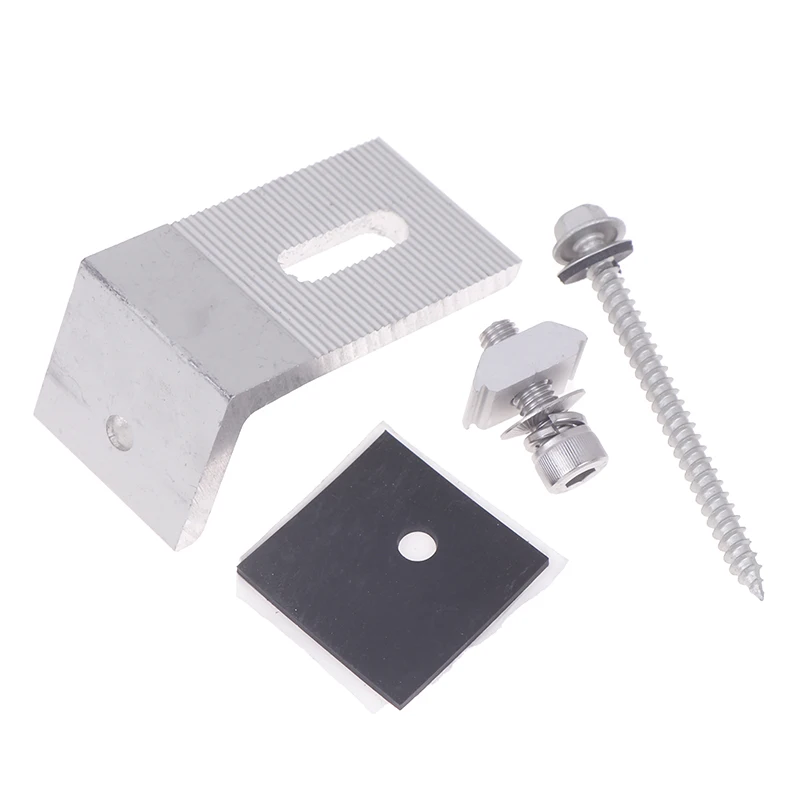 1Set Braket Aluminium Modul Panel Surya L Braket Dudukan Surya untuk Aksesori Tata Surya Atap Off Grid Perahu RV