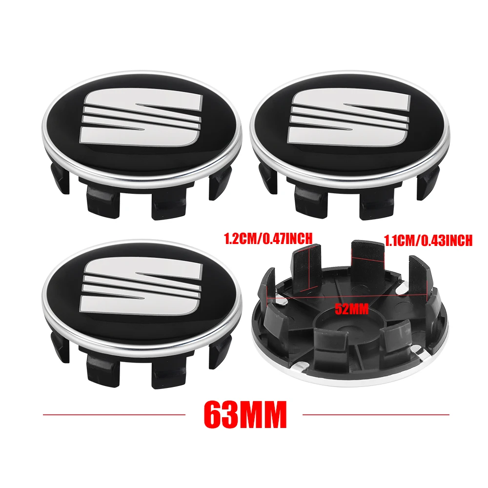 4 stuks 55/56/63mm auto wielband embleem cover wieldoppen sticker voor Seat Cupra Ateca Leon 6F 6J FR Mk2 Mk3 5F 1P Ibiza Exeo