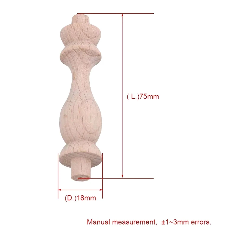 20 Pcs 7.6X1.8Cm Beech Unpainted Unfinished Wood Craft Spindles Baluster For Home Restaurant Decor Repair Decoration