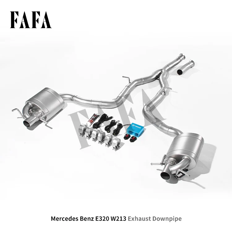 For -E320 W213 Exhaust System Middle and Tail Section High Performance Electric Valve Exhaust Pipe Muffler Exhaust view 2