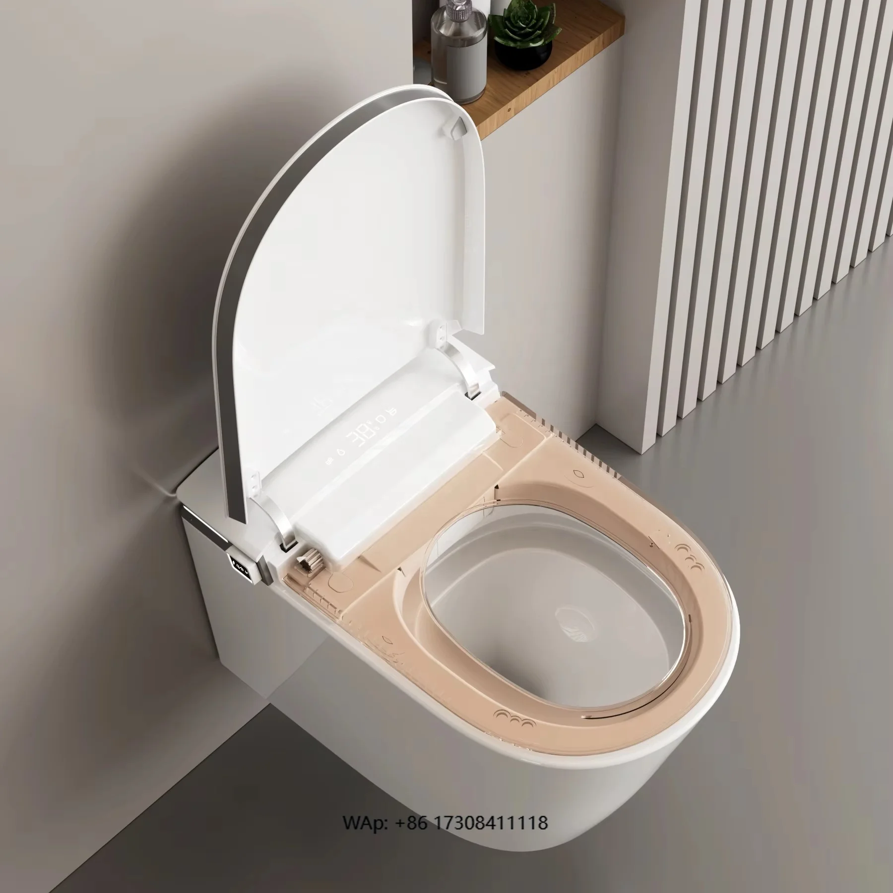 

Wall Mounted Automatic Bathroom Smart Toilet One Piece Smart Toilet
