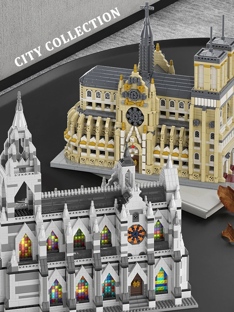 Stad Wereldberoemde architecturale Keulen Kathedraal Micro Bricks Bouwstenen Street View Notre-Dame de Paris Bouwspeelgoed - afbeelding 2