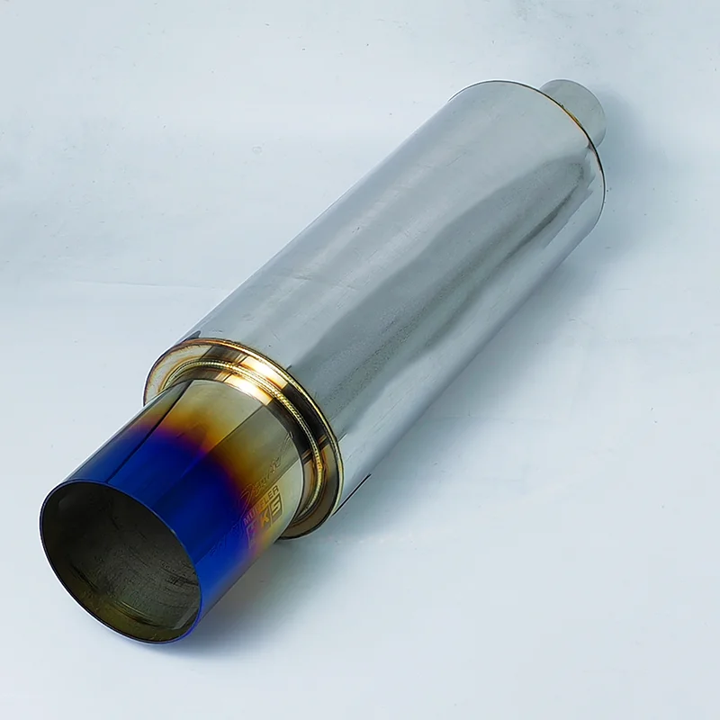Automobile stainless steel modified sports car sound wave universal exhaust pipe oblique rear straight drum