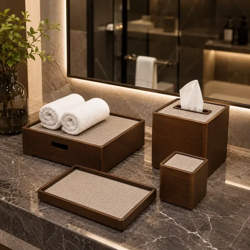 6 Piece Antique Style Bathroom Accessories Set Polyresin Hotel Bath Hardware Luxury Decorative Soap Dispenser Tumbler Holder