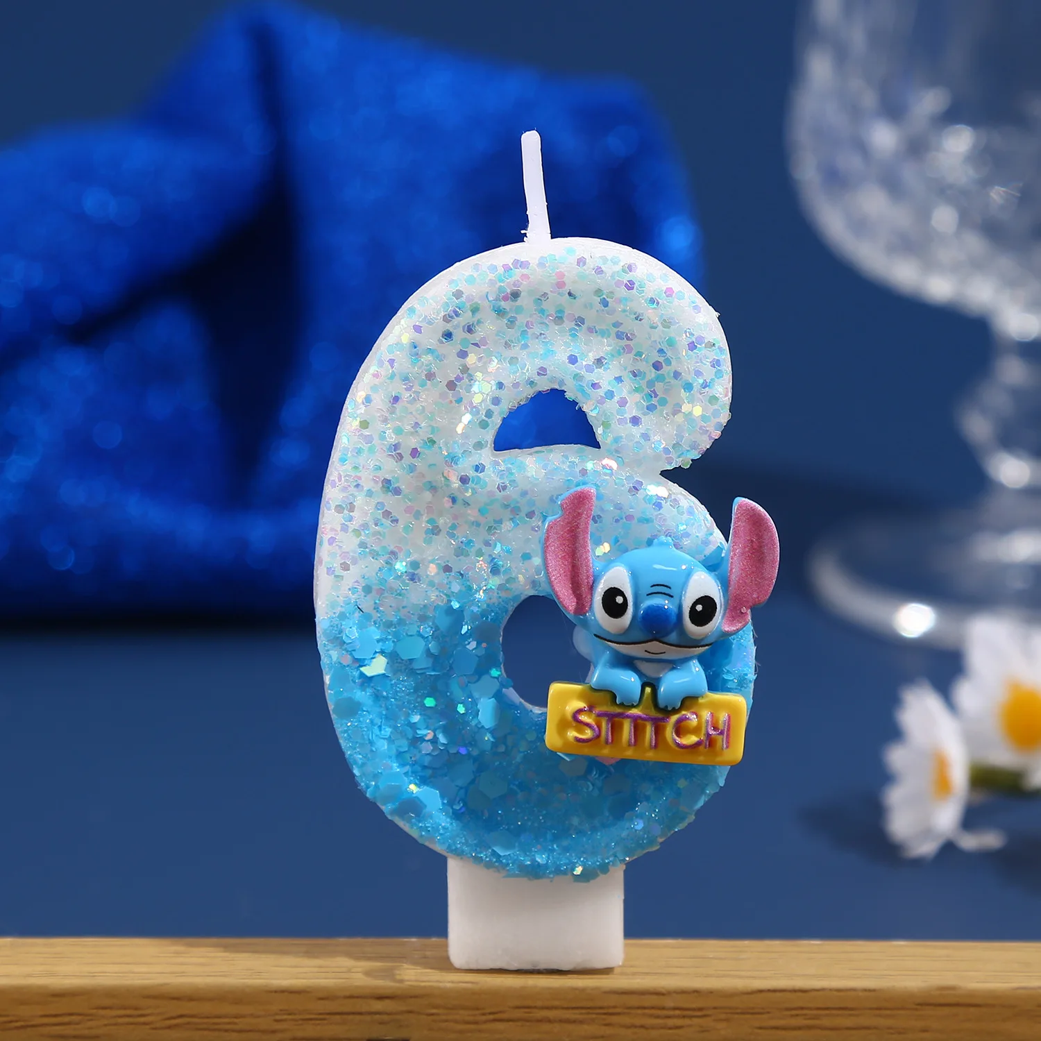 غرزة أرقام 0-9 شموع كعكة عيد الميلاد الديكور حفلة عطلة عيد ميلاد الشموع المصنوعة يدويا