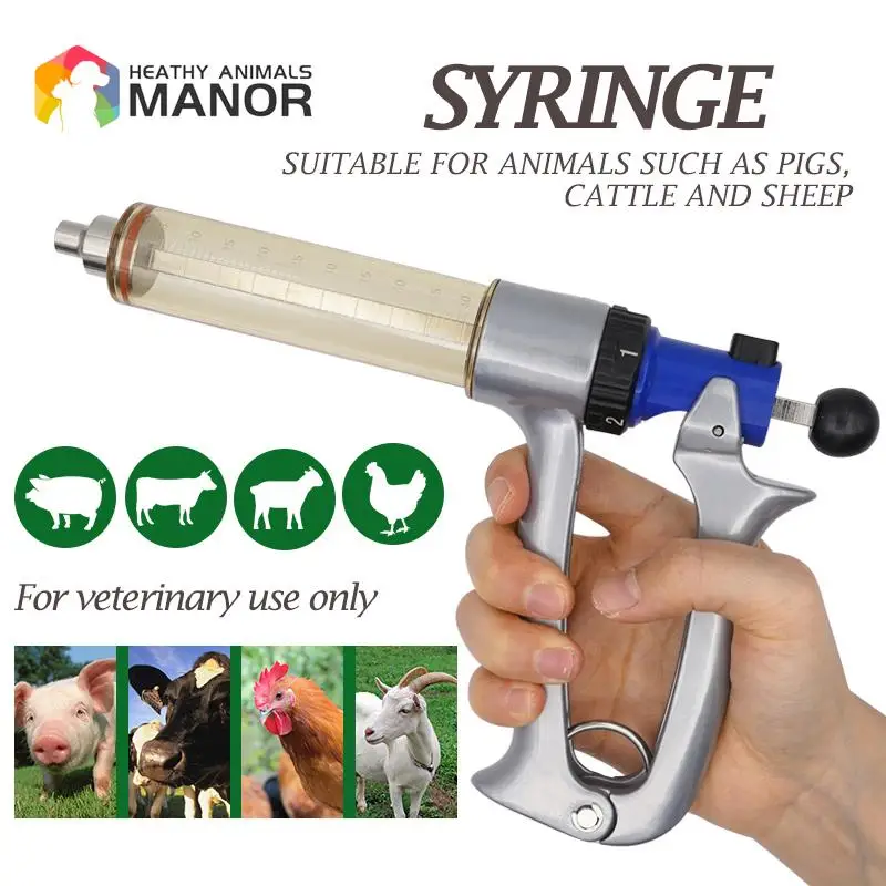 

25Ml/50Ml Semi-Automatic Adjustable Continuous Syringe Vaccine Syringe for Pig Cattle Sheep Veterinary Syringe Needle