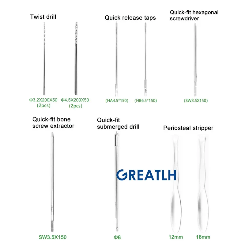 GREATLH Orthopedic Lower Limb Instrument Kit Quick-pack Type Medical Tools Kit Orthopedic Veterinary Instrument