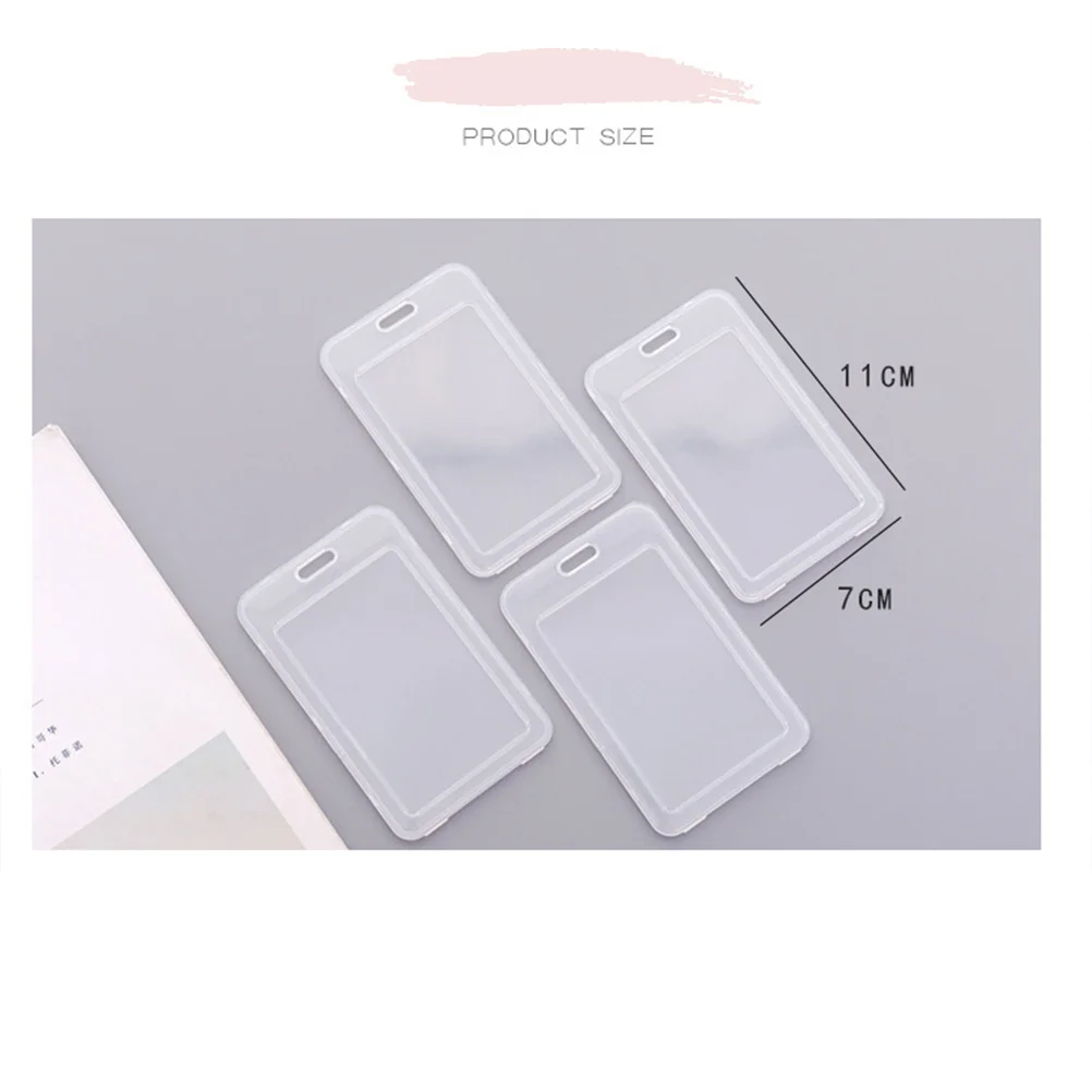 20PCS Transparent ID Badge Holder Plastic Frosted Name Tag ID Holder White Multi Functional Portable Safe Use School